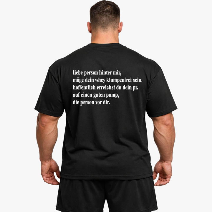 liebe person hinter mir (Backprint) Oversized Shirt