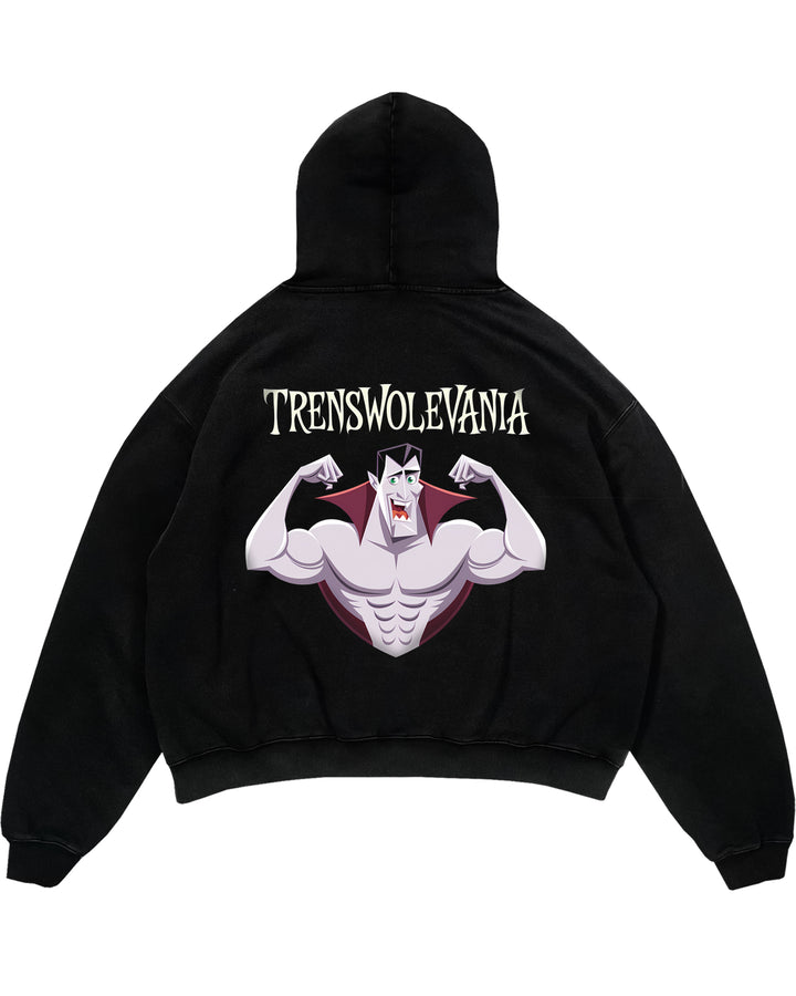 Trenswolevania(V2) Sweat à capuche surdimensionné (impression au dos)